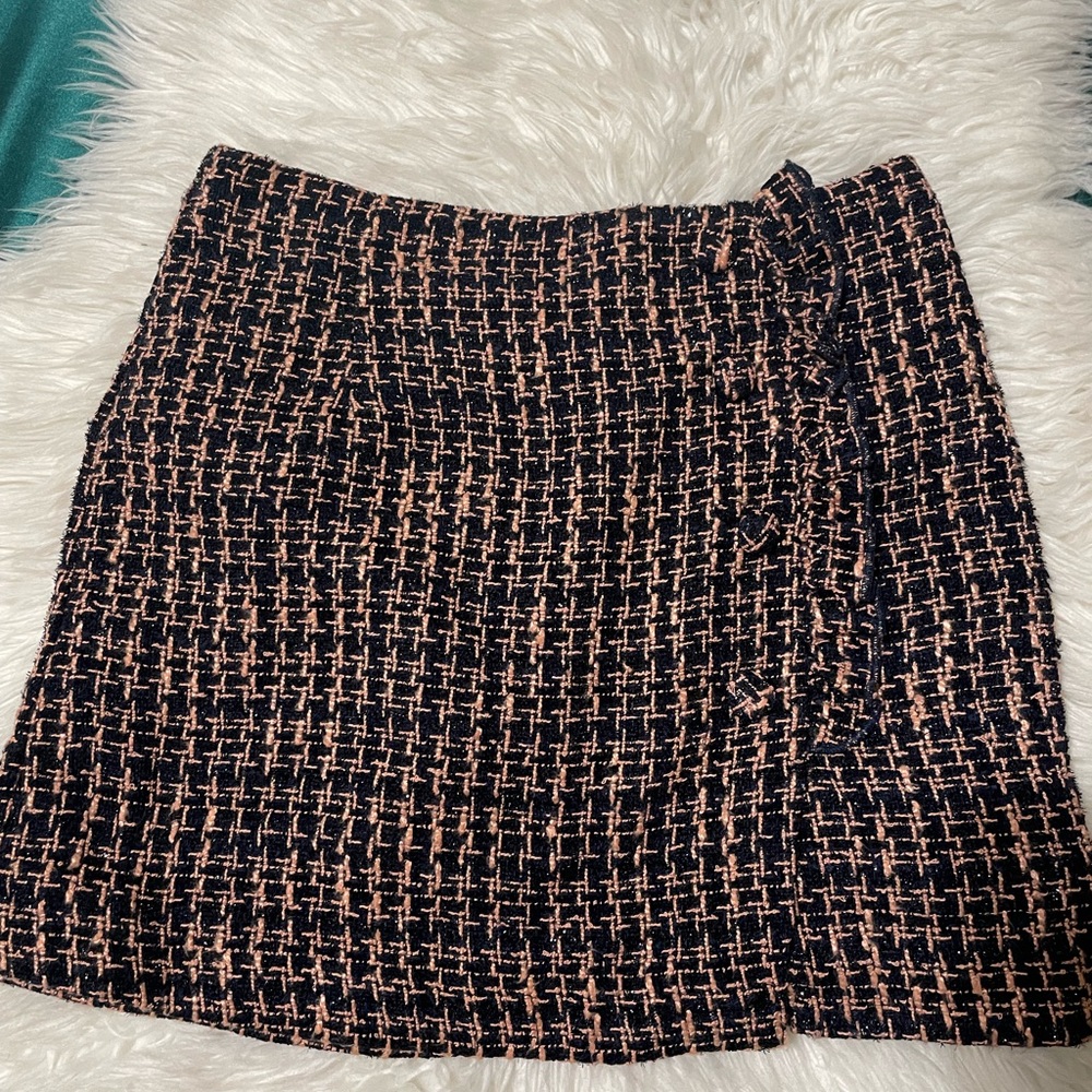 Navy and pink mini skirt